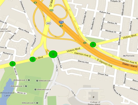 Figure 1: Victory Boulevard Deployment(4 Intersections).
